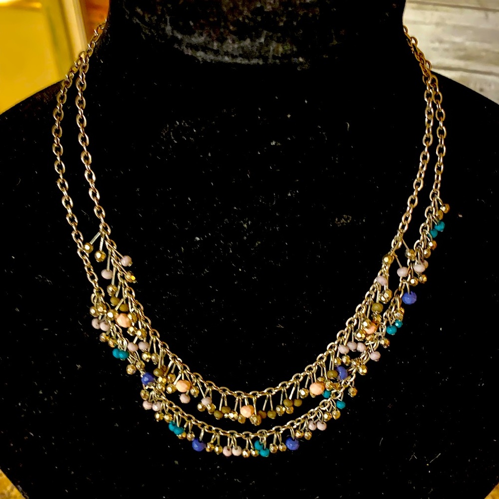 2 necklaces. Brand unknown. Silver tone